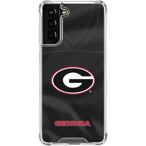 University of Georgia Black Jersey Galaxy S21 FE Clear Case